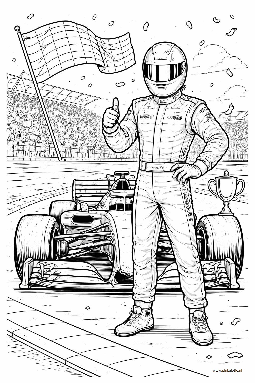 Formel 1 Rennwagen mit Fahrer